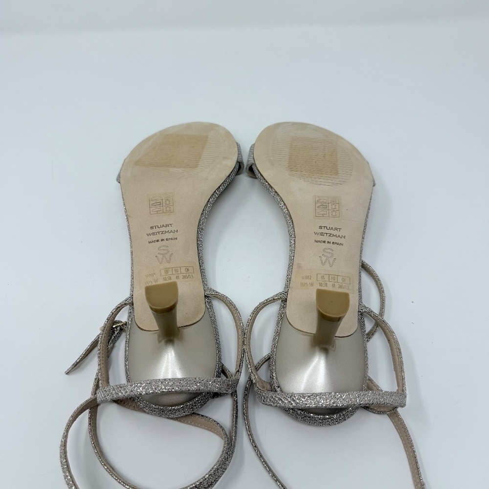New Stuart Weitzman Women's Nudist 50 Wrap Sandals In Poudre Sz 10.5 - Picture 13 of 15